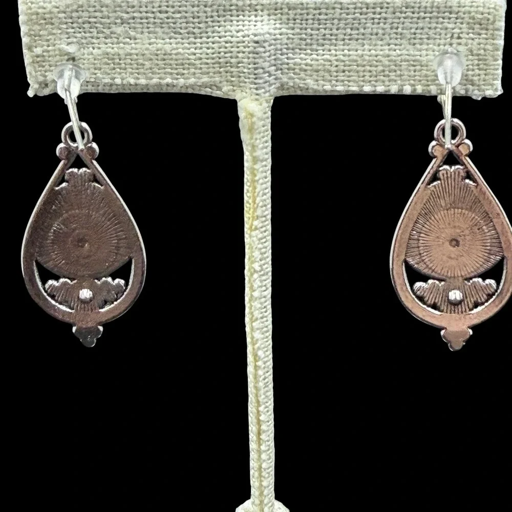 Vintage Southwestern Turquoise Drop Earrings‎ & Stretch Bracelet  Boho Festival